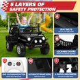 thumbnail image 5 of Joyracer 24V 2 Seater Kids Ride on Truck with Remote Control, 4×200W Motor, Electric Battery Powered Toys Car w/ 4 Wheels Spring Suspension, 3 Speeds, LED Lights, Bluetooth Music, Black, 5 of 14