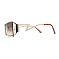 thumbnail image 5 of Metal Stud Rimless Rectangular Unique Metal Rim Sunglasses Gold Brown, 5 of 5