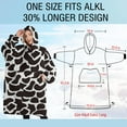 thumbnail image 4 of Oversized Wearable Blanket Hoodie,White and Black Of Leopard Print Sherpa Blanket Hoodie with Super Pockets,Super Warm Fuzzy Pullover for Women & Men, 4 of 6