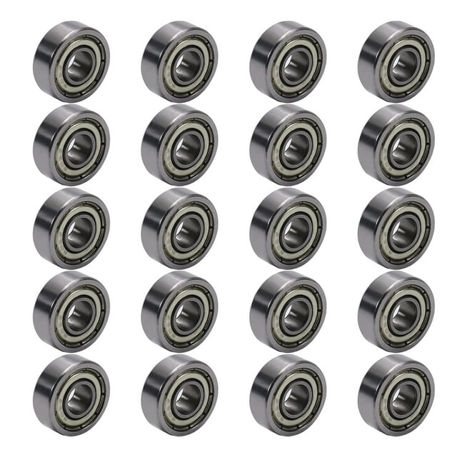 Othmro 20 Pcs Roulements à Billes 605ZZ Double Couvercle en Fer Galvanisé Acier à Haute Teneur en Carbone Guide Roulement pour Scooters Planche à Roulettes Gouvernail Arbre Élévateur Robotique 0.2x0.55x0.2 Pouces