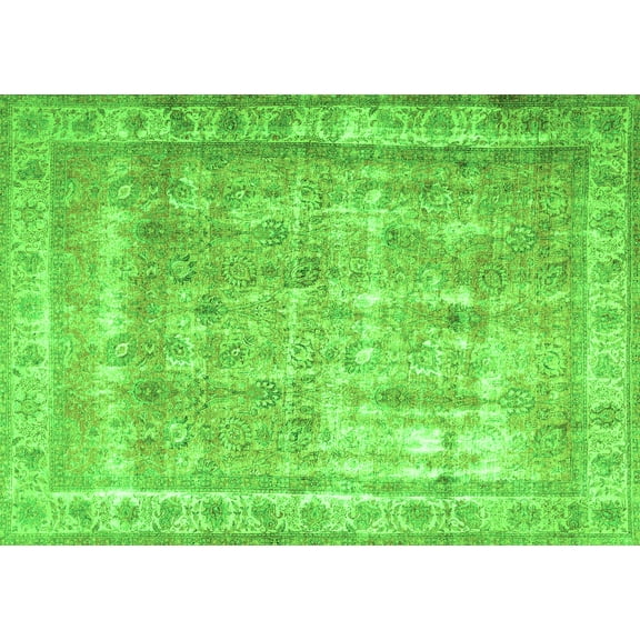 Ahgly Company Indoor Rectangle Persian Green Traditional Area Rugs, 5' x 7'