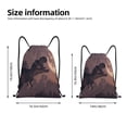 thumbnail image 2 of Honeii Dinosaur Moonlit Forest Print Drawstring Backpack,Drawstring Bags String Backpack Gym Cinch Sack Backpack Sport Bag Draw-Small, 2 of 6