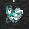 thumbnail image 4 of Inktastic Cervical Cancer Awareness Teal and White Ribbon Around Heart Women's T-Shirt, 4 of 5