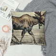 thumbnail image 2 of PRATYUS Moose Throw Pillow Cover Woodland Pillow Cover for Girls,Rustic Reindeer Elk Deer Cushion Case Plant Branches Pine Branch Botanical Pinecone Farmhouse Decor 24x24in, 2 of 5