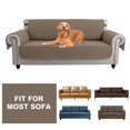 thumbnail image 2 of CHUANK 100% Waterproof Couch Covers Non-Slip Sofa Cover with Elastic Straps&Silicone Backing Furniture Protector Covers Sofa Slipcovers for Kids Pets Dogs  Gray  Sofa (Three-couch Sofa), 2 of 9