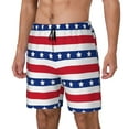 thumbnail image 2 of Gaeub American Patriotic Stars And Stripes Mens Swim Trunks Stretch Beach Shorts Quick Dry for Men Swim Shorts Swimwear with Pockets- X-Large, 2 of 9