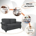 thumbnail image 4 of 56" Loveseat Sofa, Mid Century Modern Couch with Thick Cushion, 2 Seater Small Sofa for Living Room Bedroom Apartment Office, Solid and Easy to Assemble, Grey, 4 of 7
