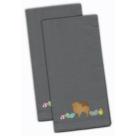 

Carolines Treasures CK1672GYTWE Pomeranian Easter Gray Embroidered Towel Set of 2 19 X 25 multicolor
