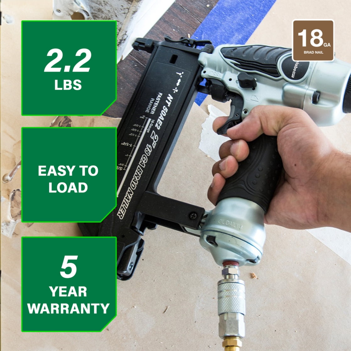 Metabo HPT Pneumatic 18-Ga Brad Nailer, 5/8-In, NT50AE2