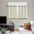 thumbnail image 4 of Green Floral Kitchen Curtains Window Panels, Spring Flowers Insulated Window Treatment Curtain, Grommet Curtains for Bedroom/Living Room/Bathroom, 2 Piece 42"Wx45"L, 4 of 8