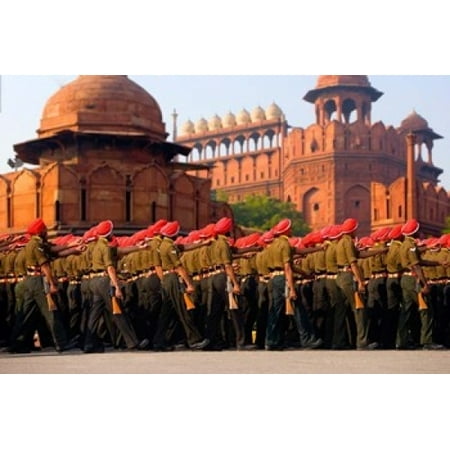 Indian Army soldiers march in formation New Delhi India Stretched Canvas - Jaynes Gallery  DanitaDelimont (11 x