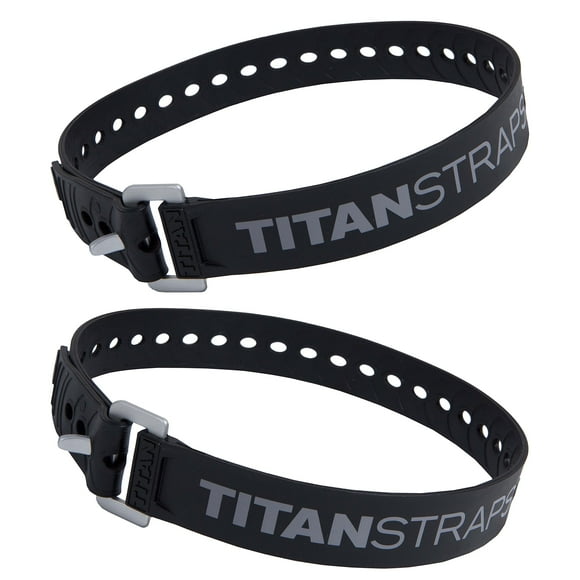Titan Industrial Straps - Strong Simple Tie-Downs for construction (Welders, DIY Home) 1st Responders - 3 Year Warranty, Batch Tested - 70 lb Working Load, 25 Length, Black, 2-Pack