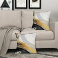 thumbnail image 5 of Black and White Pillow Covers 16x16 Inch Set of 2 Grey and Gold Outdoor Throw Pillow Covers Modern Abstract Art Pillowscase Cotton Linen Square Cushion Covers for Sofa Couch Bedroom Home Decoration, 5 of 6