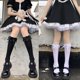 thumbnail image 2 of Calcetines japoneses hasta la rodilla para mujer, medias de estilo Lolita con lazo y ribete de encaje con volantes, 2 of 5