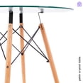 thumbnail image 2 of Mesa De Comedor Redonda NINON De Cristal Templado Para 4 Personas Con Patas Café Estilo Minimalista, 2 of 7