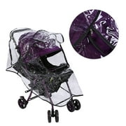 Dilwe 1Pc Pvc Universal Waterproof Baby Stroller Rain Cover Dust Wind Shield Pram Accessory, Buggy Rain Cover, Baby Pushchair Shield