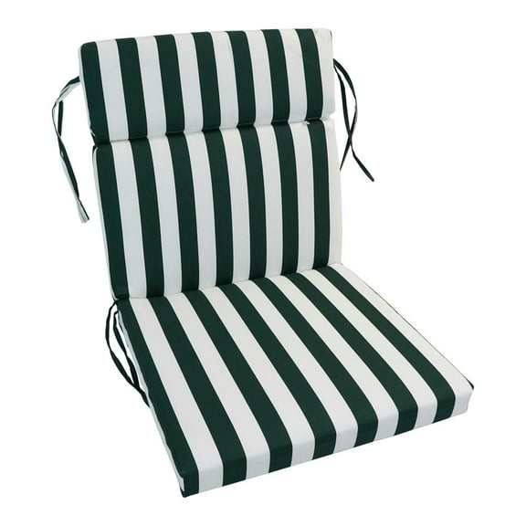 Blazing Needles Multi-Section Outdoor Chair Cushion, 20 x 42, Hunter Stripe