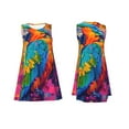 thumbnail image 7 of Gaeub Vibrant Parrot Splash Art Print Women's Sleeveless Dresses,Beach Casual Tank Loose Sundress,A Line Beach Dresses with Pockets,Womens Summer Maxi Dress, 7 of 7
