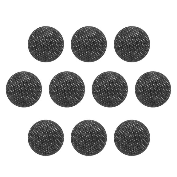 Uxcell 10pcs 20L Fabric Cloth Covered Button 12.5mm 1/2" Plastic Shank Round Sewing DIY Buttons Craft Replacement Button for Sewing Clothing Suits Coats Blouses Sweaters, Black