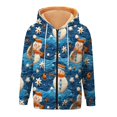 thumbnail image 7 of Women Lined Plush Sweat Jacket With Hood Autumn Winter Warm Hooded Jacket Loose Coat Pockets Large Sizes Hoodie Sweatshirt, 7 of 7