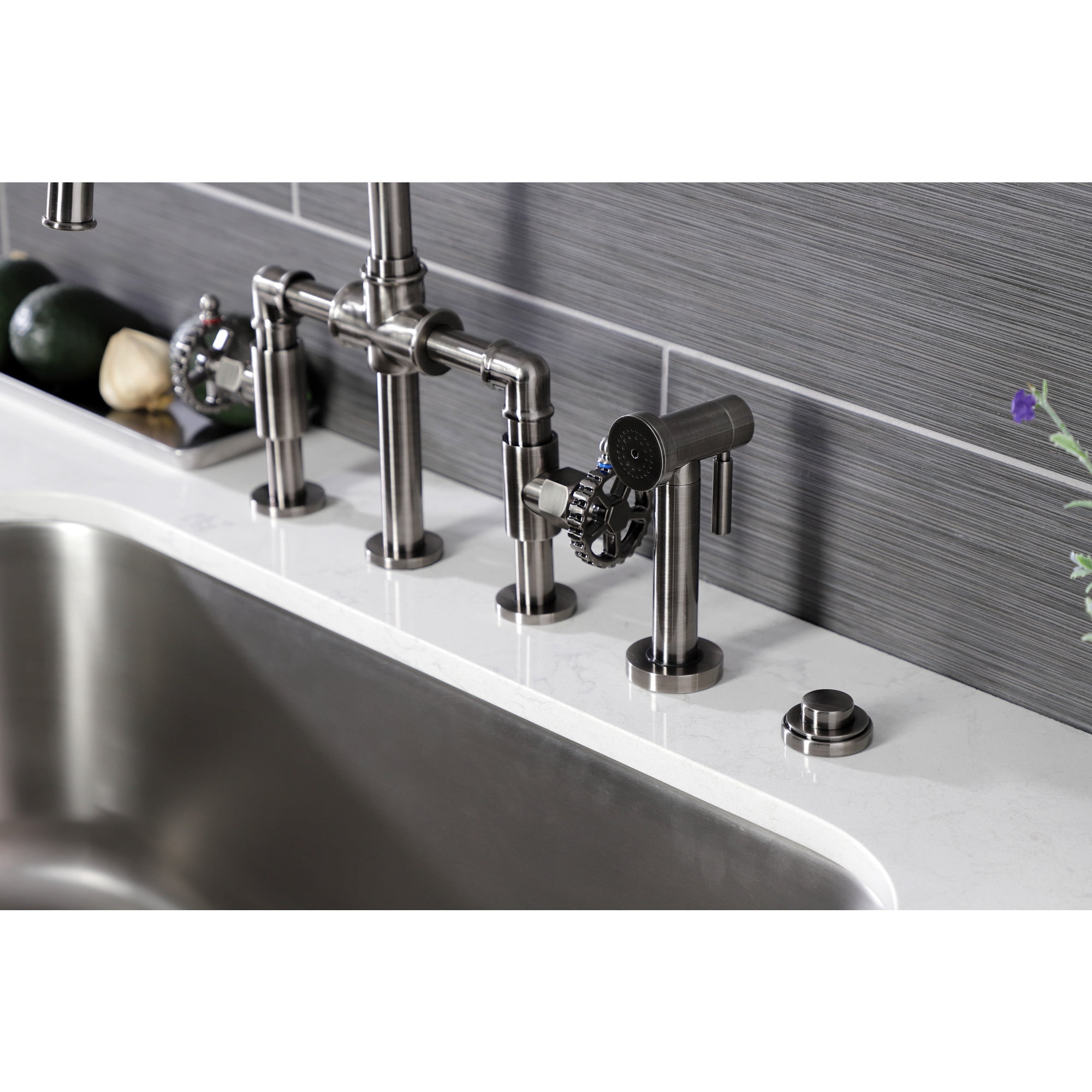 Kingston Brass KA21VN Trimscape Disposal Air Switch Button in Black Stainless