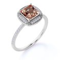thumbnail image 3 of JeenMata 1.75 Carat Princess cut created morganite and Moissanite Engagement Ring in 18k Gold Over Sterling Silver, 3 of 6