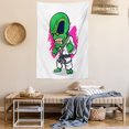 thumbnail image 2 of Outer Space Decor Tapestry, Alien Warrior Practicing Chinese Martial Art Karate Sports Children Decor, Wall Hanging for Bedroom Living Room Dorm Decor, 40W X 60L Inches, Green Pink, by Ambesonne, 2 of 5