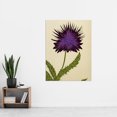 thumbnail image 2 of Stylized Modern Purple Scottish Thistle Flower Illustration Extra Large XL Wall Art Poster Print, 2 of 3