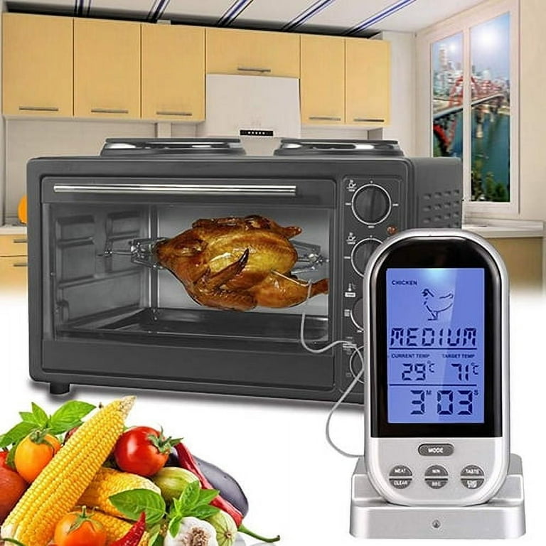 Digital BBQ Thermometer Wireless Kitchen Oven Food Cooking Grill