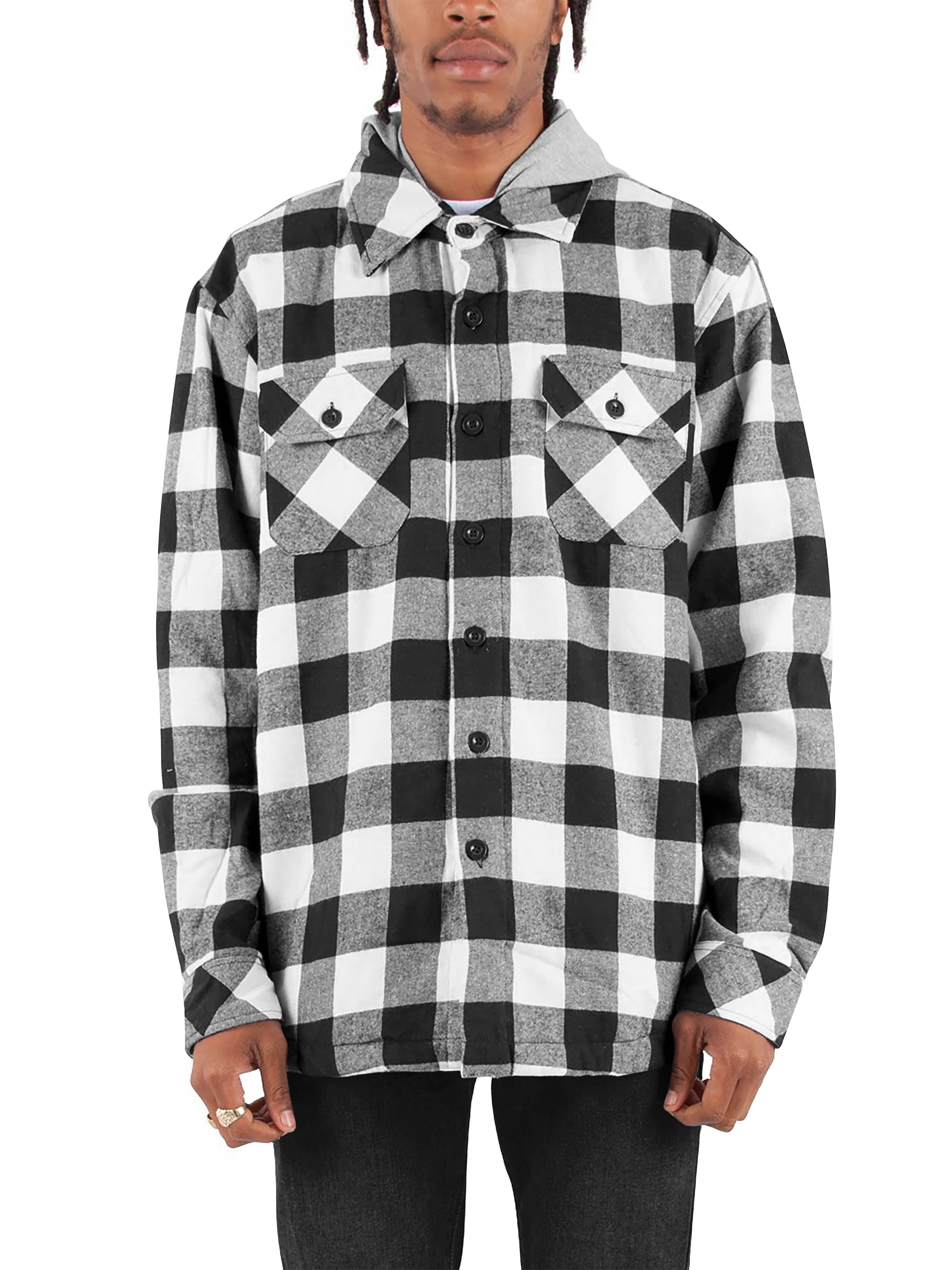 Ma Croix Mens Flannel Hoodie Jackets for Men Long Sleeve Plaid Shirt - Walmart.com