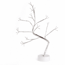 Elegani 60 LED Warm White Tree String Lights – 20ft Silver Wire, 4" Spacing, Indoor/Outdoor Use, Ideal for Bedroom, Party, Wedding, and Holiday Decor