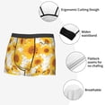 thumbnail image 3 of Yiaed White Marble Pattern Sunflower Print Men's Soft Cotton Boxer Shorts Breathable Boxers Underwear Moisture-Wicking Underwear Stretch Boxer Briefs for Man-Large, 3 of 5