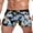 Blue Tropical Print, variant on Swim Trunks for Men Sexy Swim Brief Square Leg Swimsuit Swimming Short Bathing Suit with Pocket