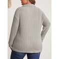 thumbnail image 2 of Mengpipi Womens Plus Size Tops Long Sleeve V-Neck Polo Shirts Pullover Sweaters Fall Winter 1X-5X, 2 of 9