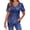 A Gradient Navy, variant on Blouses for Women Dressy Casual V Neck Pleated Tunic Tops Summer Short Sleeve Boho Shirts