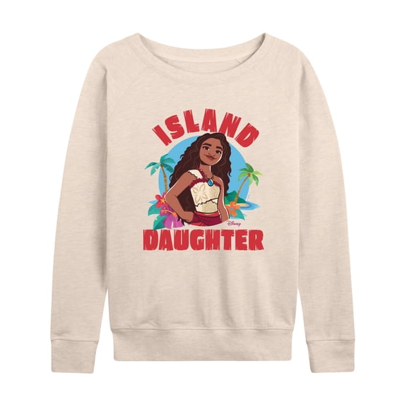 Moana - Island Daughter Lightweight French Terry Wide Neck Long Sleeve Graphic Shirt