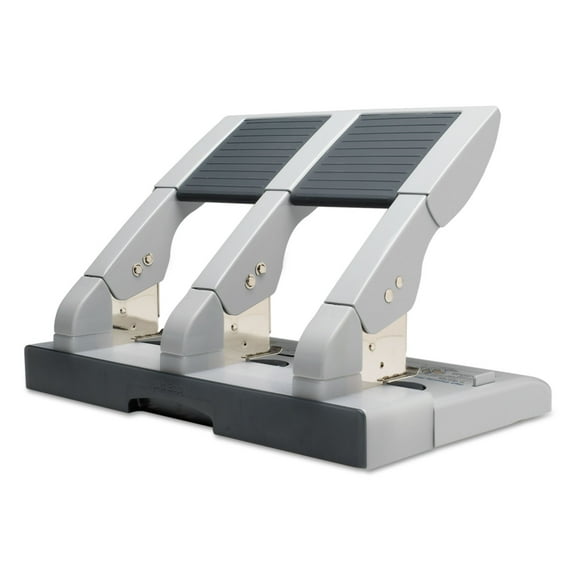 Swingline-75-Sheet Heavy-Duty High-Capacity Three-Hole Adjustable Punch, 9/32" Holes, Putty/Gray