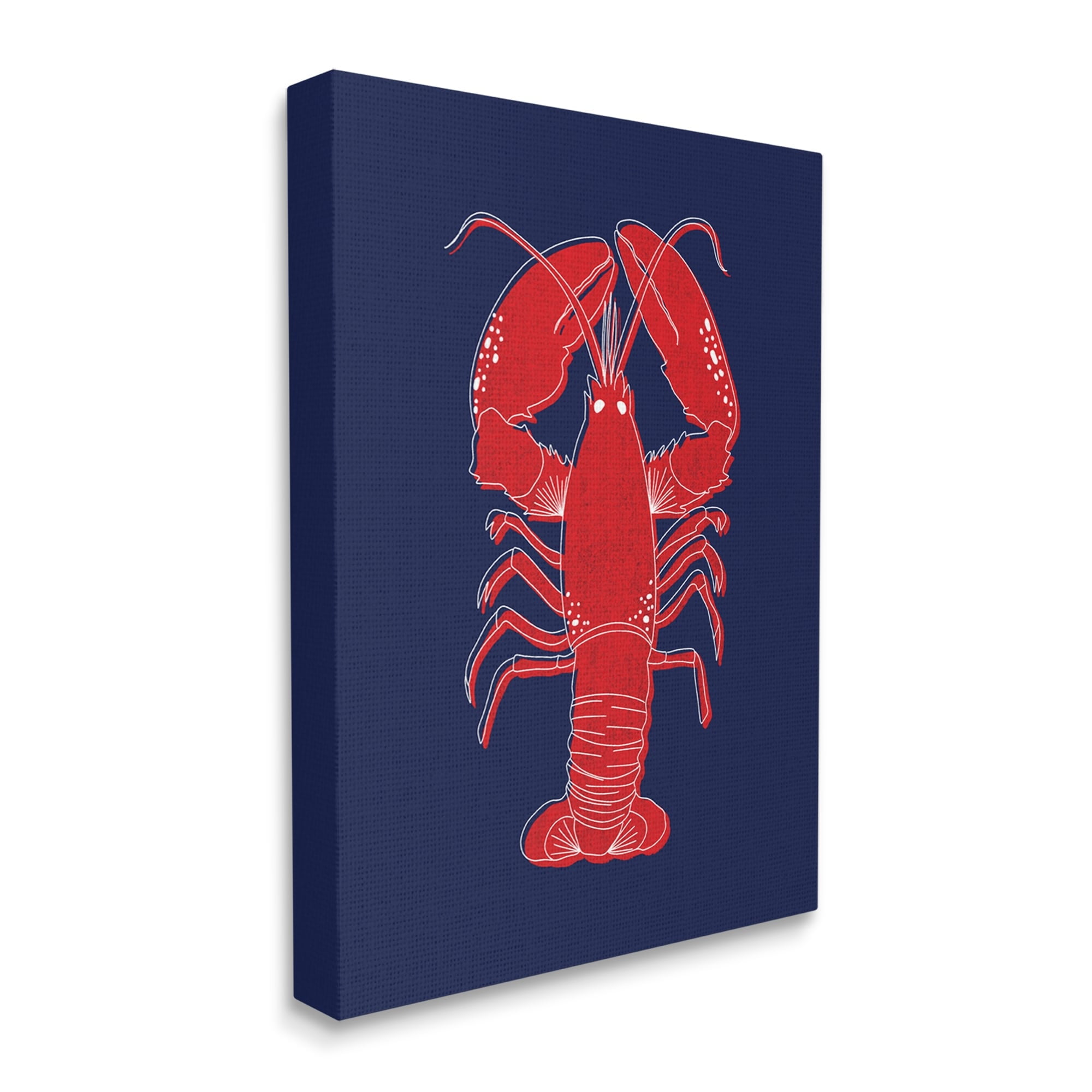 Stupell Industries Juicy Lobster Seafood White Outline Crustacean ,16 x 20, Design by Emily Cromwell