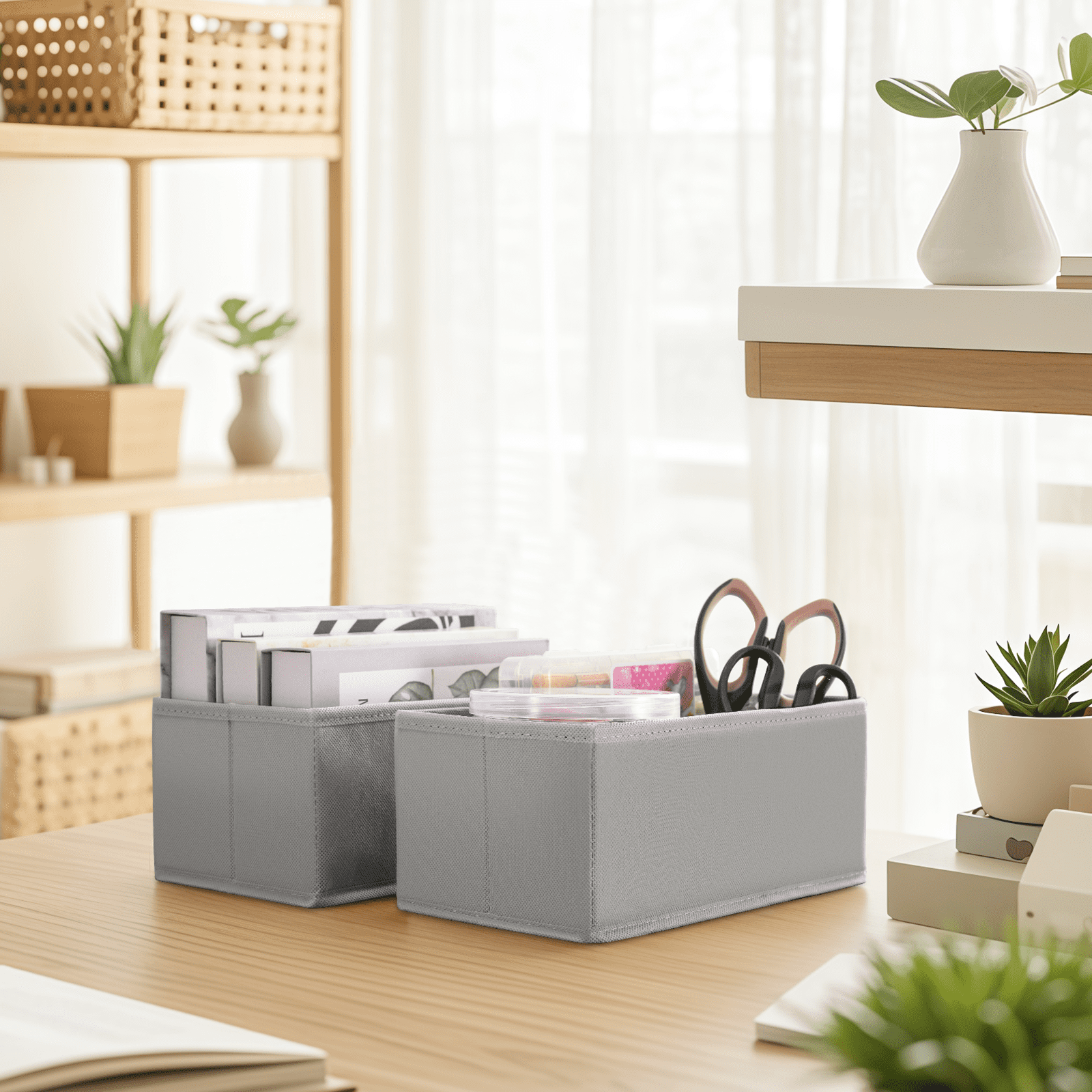 Criusia Drawer Organizer Clothes, Foldable Closet Organization and Storage for Nursery, Bedroom, Gray