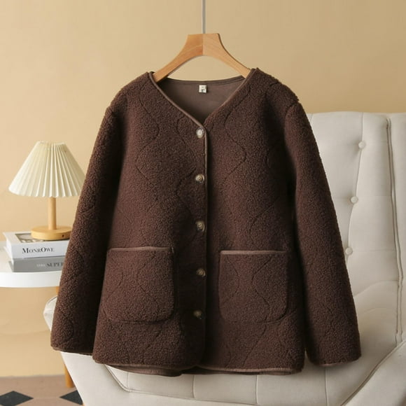 UPPADA Women's Fall Quilted Jackets Trendy Puffy Coats Quilted Bomber Jacket Lightweight Warm Winter Outerwear Clothing,Ladies Puffer Coat Coffee,XXXL