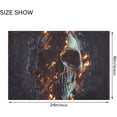 thumbnail image 3 of Dreamtimes 3D Dark Skull Glowing Fire Bath Mat for Bathroom Shower U Shape Toilet Rugs Contour Carpet Set, Fluffy Absorbent & Machine Washable, 2 Piece, 3 of 6