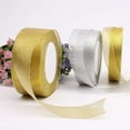 thumbnail image 5 of HESHENG 25 Yards Width Metallic Glitter Ribbons Sparkly Fabric Wide Ribbon for Gift Wrapping, Crafts, Holiday Wedding Birthday Party Decoration Floral DIY Work, 5 of 10