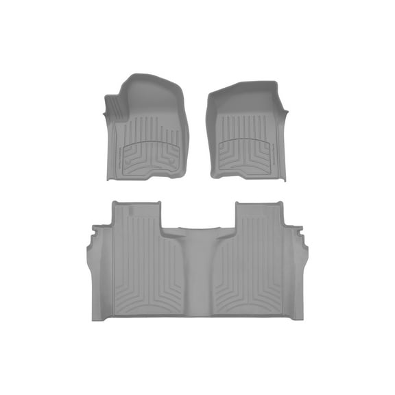 WeatherTech FloorLiner HP Custom Fit Floor Mats compatible with Silverado 1500, Sierra 1500, Sierra 2500HD/3500HD, Silverado 2500HD/3500HD, Silverado 1500 LTD - 1st & 2nd Row, Grey