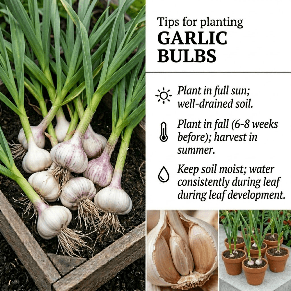 Mix Garlic Bulbs for Planting, Set Garlic Bulbs, 0.5Lb, Assorted Heirloom Garlic for Planting or Culinary Use