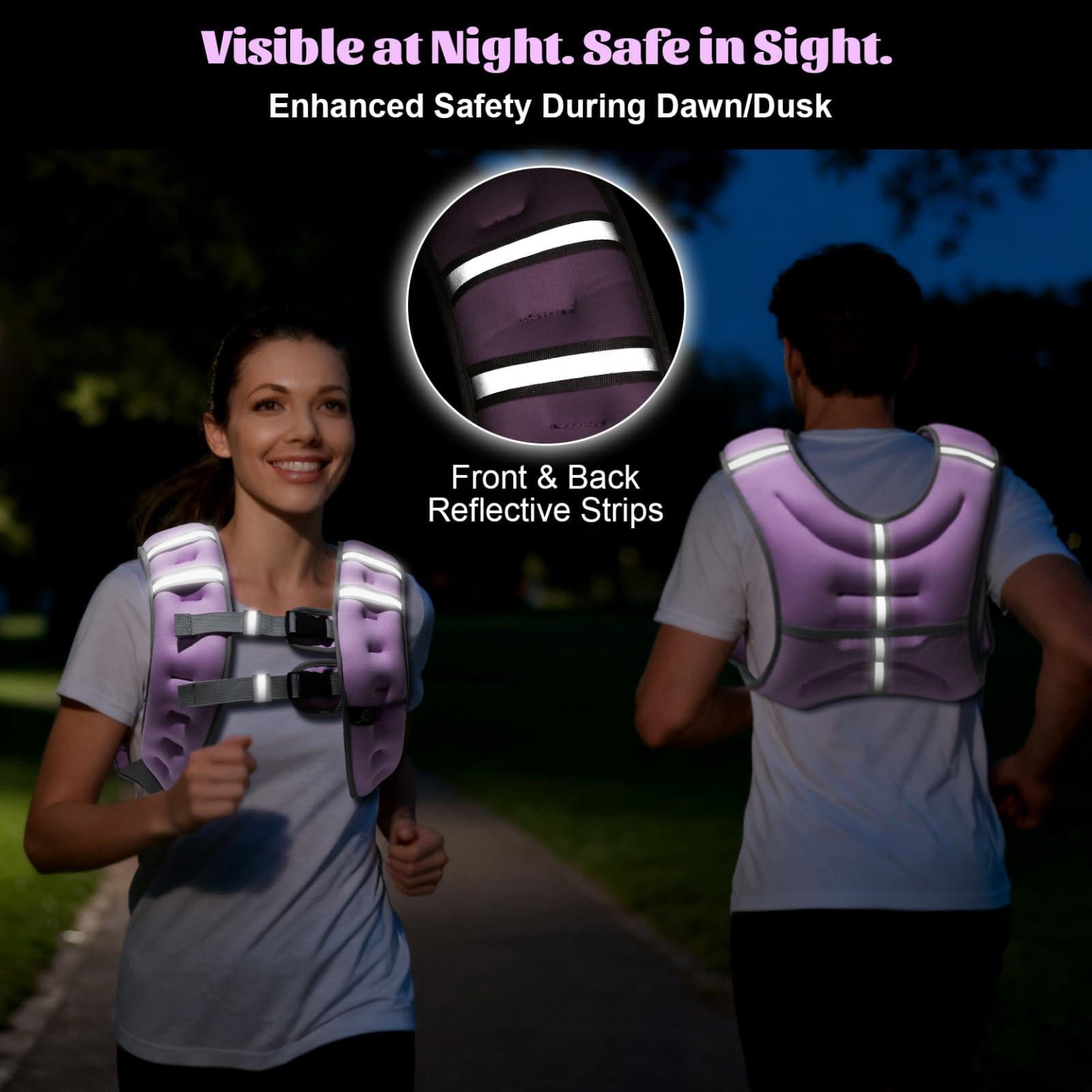 Purple 15 lb Weighted Vest for Workout Running Walking