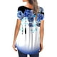 thumbnail image 5 of Moda Mujer Causal Rounk Cuello Impresión Blusa Manga Corta Camiseta Verano Tops Fridja bn5475, 5 of 7