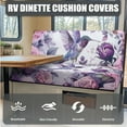 thumbnail image 6 of FOR U DESIGNS Hummingbird Peony Print 3 Pcs RV Dinette Cushion Covers Elastic Camper Seat Covers with Pillowcase, Stretch Loveseat Sofa Chair Cover Furniture Protector for RV Camper Bench, 6 of 8
