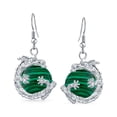 thumbnail image 2 of Bling Jewelry Womens Rainbow Dangle Gemstone Earrings with Opalite Round Ball and Dragon Design, 2 of 4