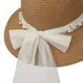 thumbnail image 6 of Straw Bucket Hats for Women Summer Wide Brim Beach Sun Hat Fisherman Hat with Bow Tie, 6 of 9
