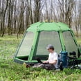 thumbnail image 2 of Outsunny 6 People Instant Automatic Camping Tent, 2-Tier Fabric Backpacking Tent with 4 Windows 2 Doors Portable Carry Bag for Fishing Hiking, Green, 2 of 10
